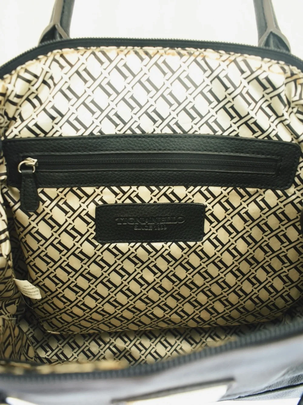 Classic Black Tignanello Leather Handbag